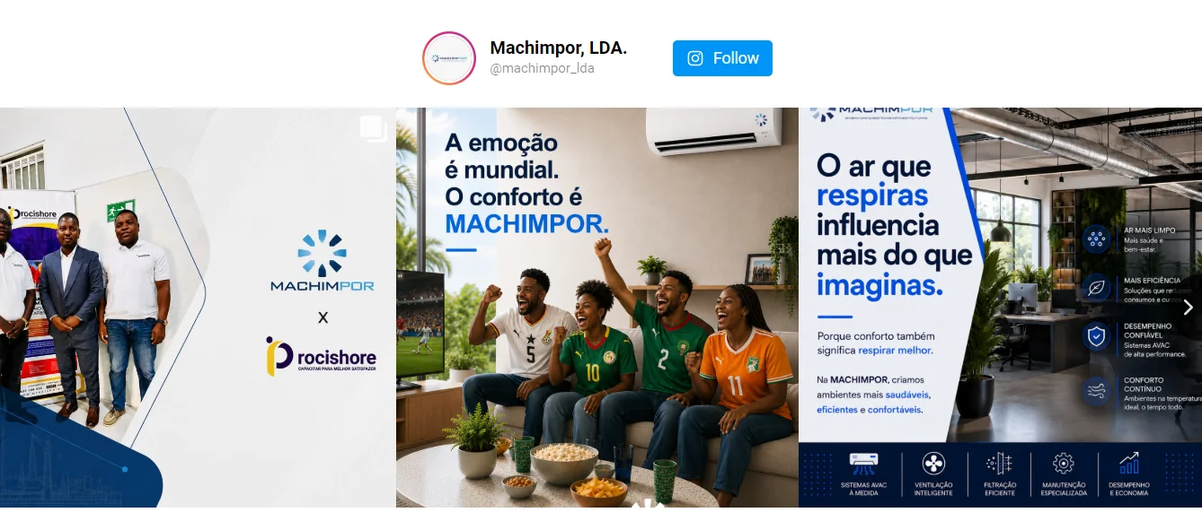 Publicações recentes da Machimpor no Instagram